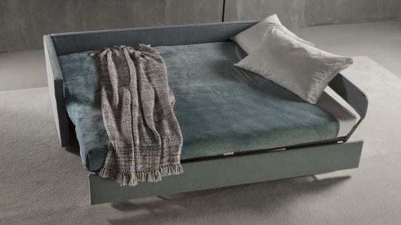 Letto singolo Estraibile: Letto che può diventare un divano se allestito con set cuscini